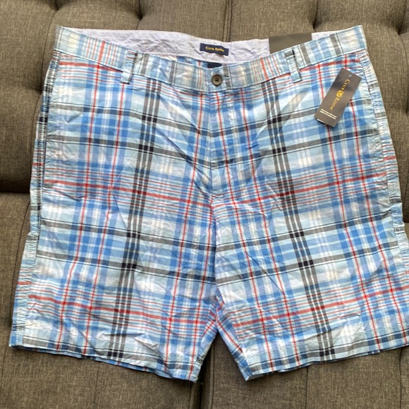 New Club Room Plaid Shorts blue Men s size 38 - Picture 5 of 5